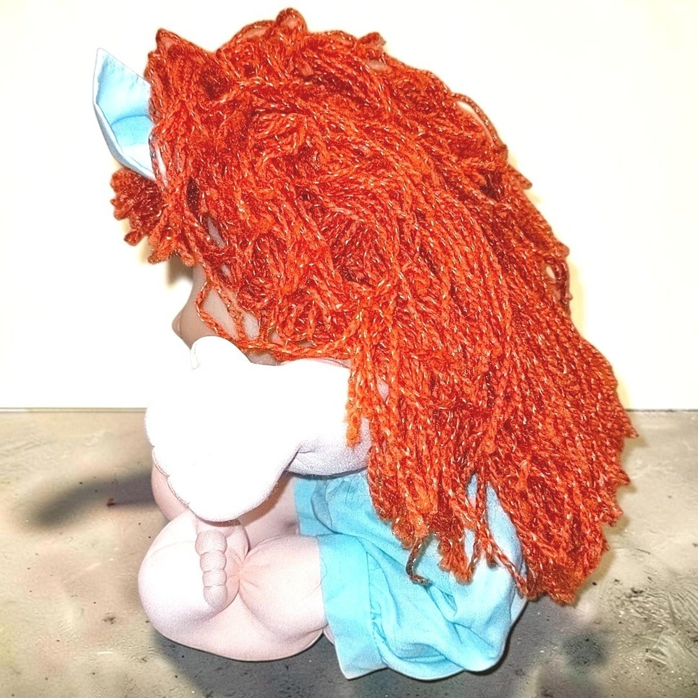 VTG Cabbage Patch Kids 1995 Mattel Red Yarn Hair Brown Eyes Blue Bow Doll Toy - Picture 4 of 8